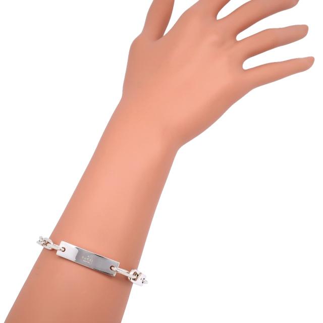 GUCCI グッチ ロゴプレート シルバー925 ブレスレット 19.8g ユニ