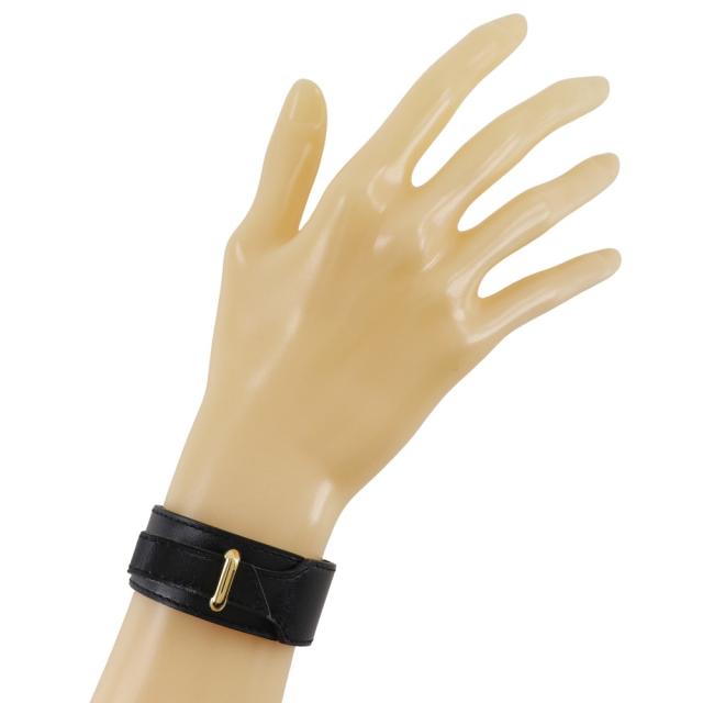 HERMES エルメス ボックスカーフ 黒 ブレスレット 9.0g ユニセックス 【中古】_1