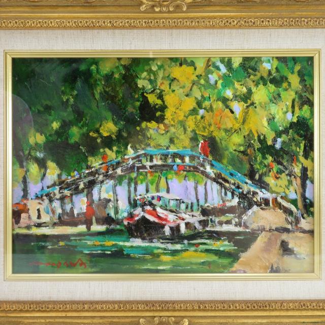 池川茂 サンマルタン運河 サンマルタン運河 絵画 _ 【中古】_1