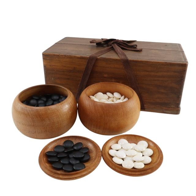 入門囲碁盤セット 新桂9・13路盤（両用盤）とプラスチック碁石竹