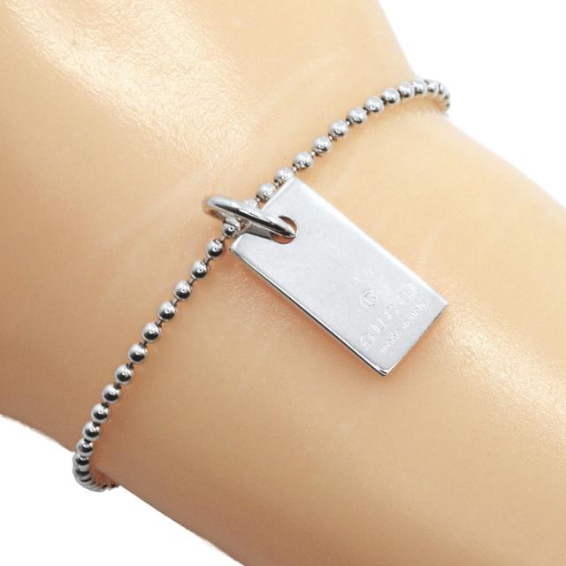 GUCCI グッチ ロゴプレート シルバー925 ブレスレット 7.0g ユニセックス 【中古】