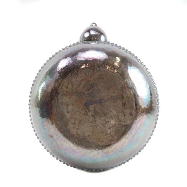 1930年代 アメリカ シルバーオーバーレイ ガラスのコンポート