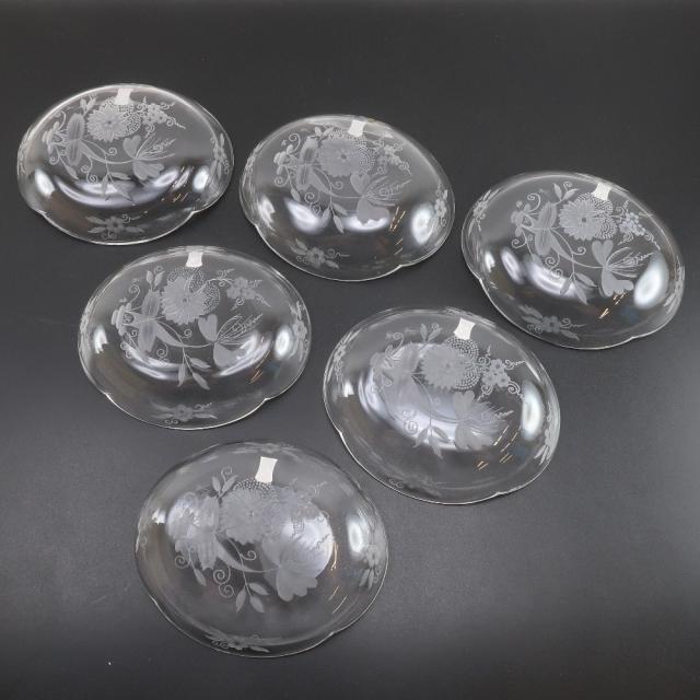 Meissen マイセン マイセンクリスタル 花文 向付 6客 【有馬頼底好之】 皿 クリスタル