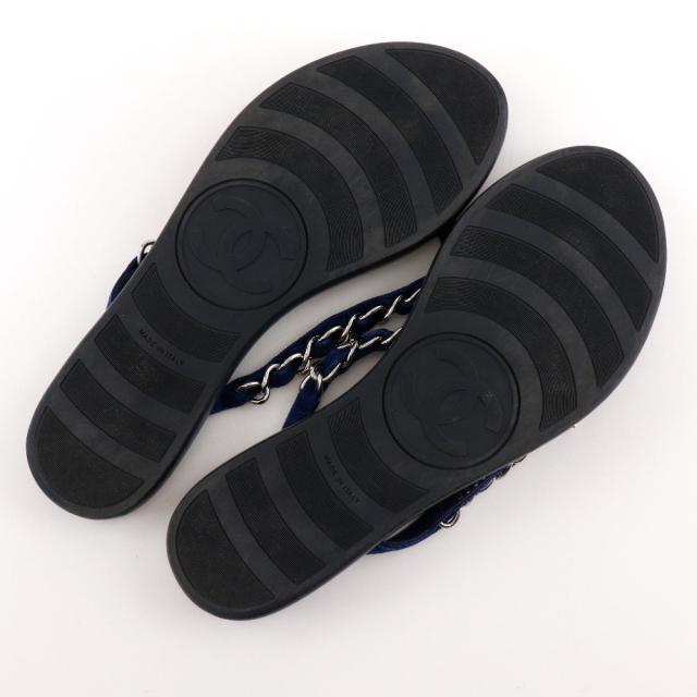 CHANEL シャネル ココマーク チェーン G30880 ラバー 黒/紺 ビーチ