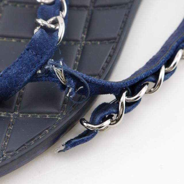 CHANEL シャネル ココマーク チェーン G30880 ラバー 黒/紺 ビーチサンダル レディース CHANEL シャネル ココマーク チェーン G30880 ラバー 黒/紺 ビーチ