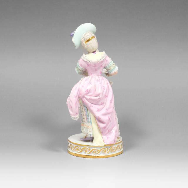 Meissen マイセン トランプする女性 カードプレイヤー 置物 オブジェ _ 【中古】_2