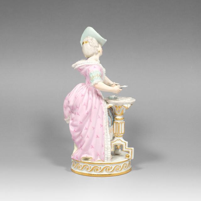 Meissen マイセン トランプする女性 カードプレイヤー 置物 オブジェ _ 【中古】_3