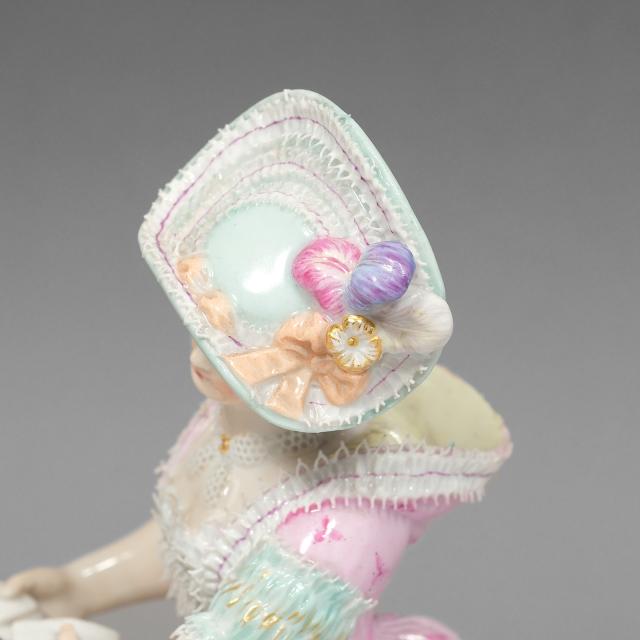 Meissen マイセン トランプする女性 カードプレイヤー 置物 オブジェ _ 【中古】_7