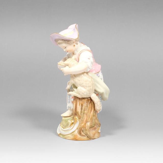 Meissen マイセン 羊飼いの少女 置物 オブジェ _ 【中古】