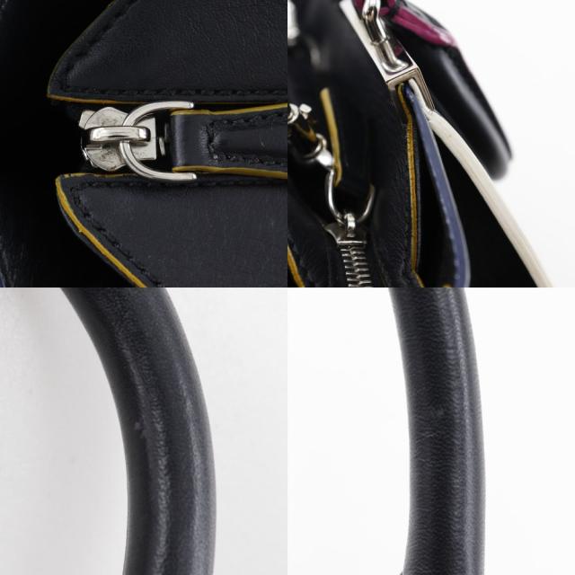FENDI フェンディ プチトロワジュール 2WAYショルダー 8BH333 レザー 黒 ハンドバッグ_12
