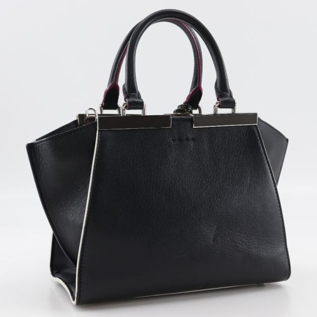 FENDI フェンディ プチトロワジュール 2WAYショルダー 8BH333 レザー 黒 ハンドバッグ_2