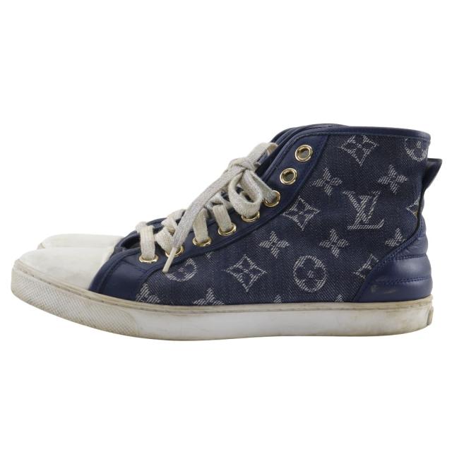 LOUIS VUITTON ルイ・ヴィトン ハイカット モノグラムデニム 青 スニーカー レディース_1