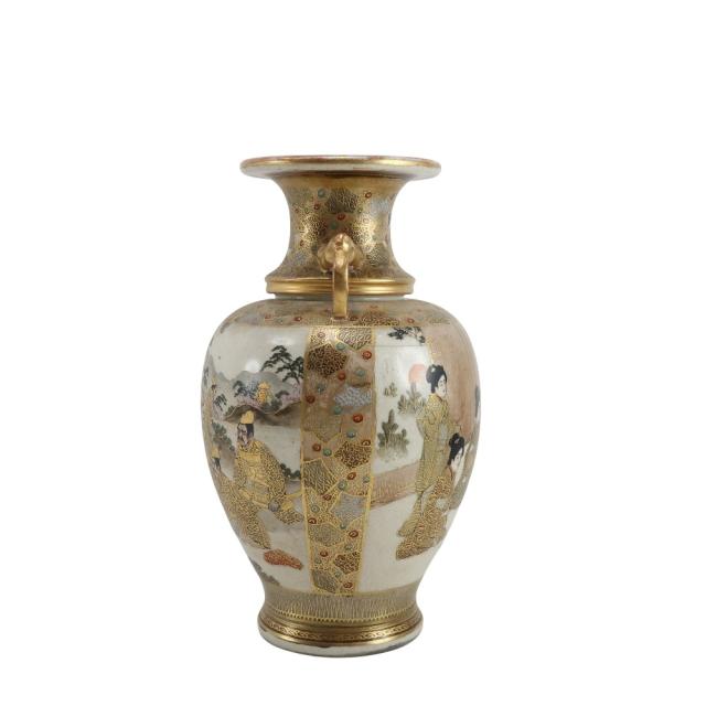 薩摩焼 金襴手武将美人図花生 陶磁器 骨董品 ユニセックス 【中古】