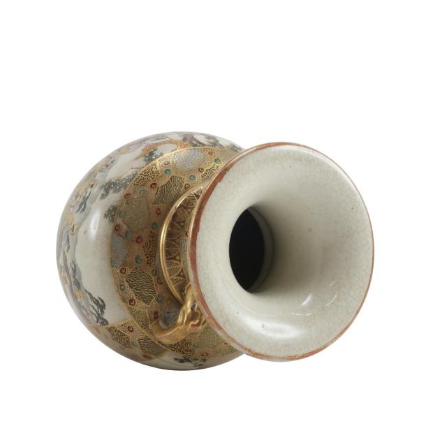 薩摩焼 金襴手武将美人図花生 陶磁器 骨董品 ユニセックス 【中古】