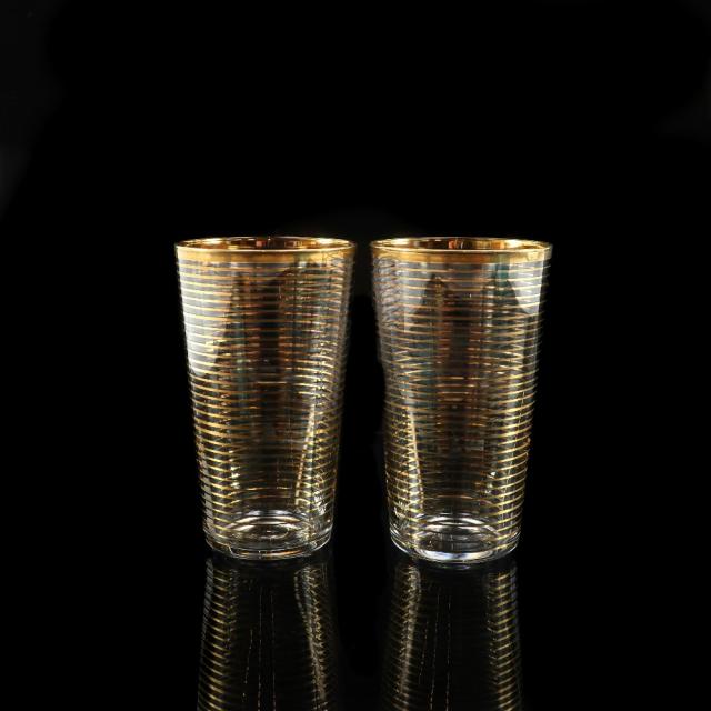 Baccarat バカラ オールドバカラ 金線文グラス 2客 ガラス 食器 _ 【中古】_9