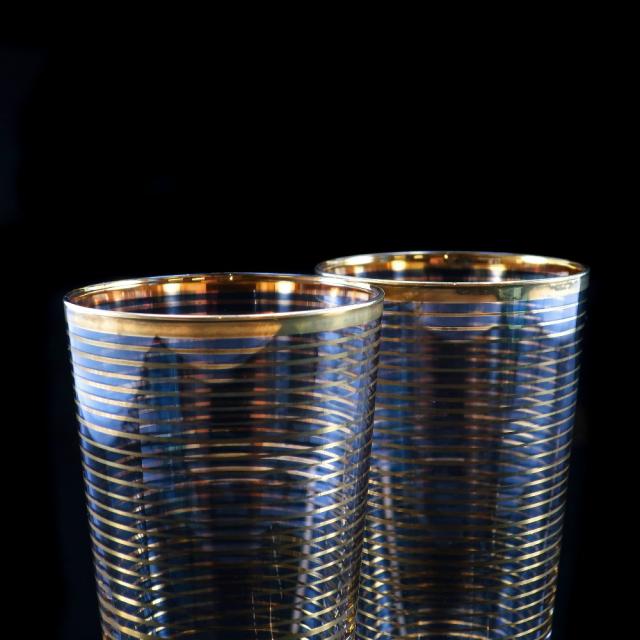 Baccarat バカラ オールドバカラ 金線文グラス 2客 ガラス 食器 _ 【中古】_2