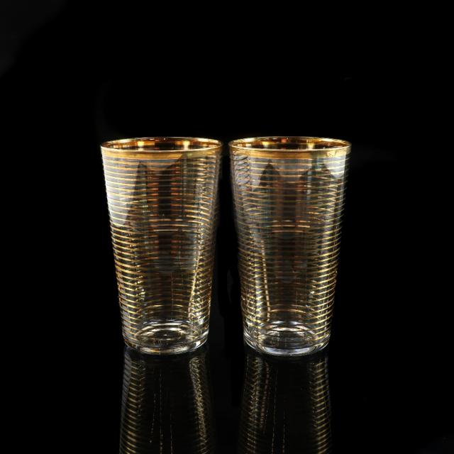 Baccarat バカラ オールドバカラ 金線文グラス 2客 ガラス 食器 _ 【中古】