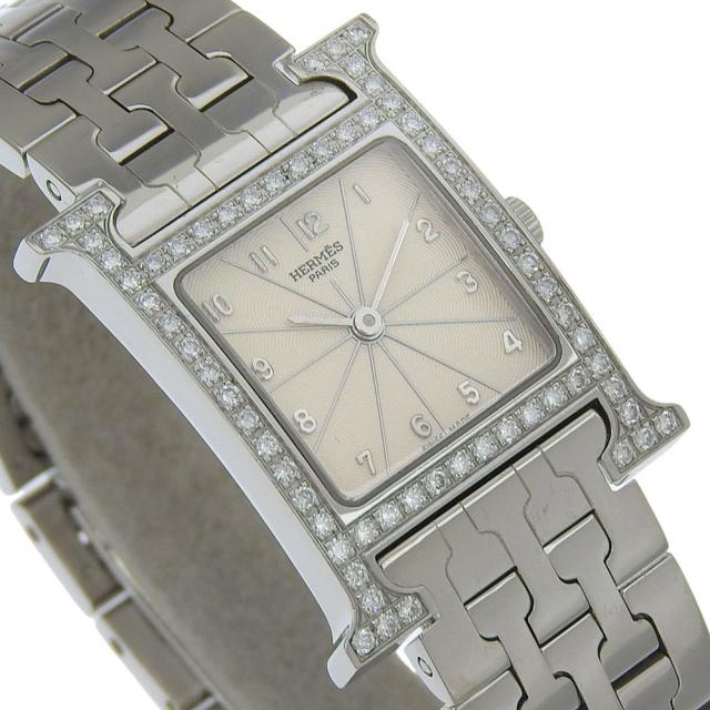 HERMES エルメス Hウォッチ ダイヤベゼル HH1.230 ダイヤモンド × SS  