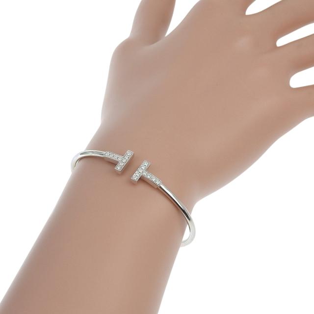 K18 ホワイトゴールド　オープン　バングル　ダイヤ　0.57カラット K18ホワイトゴールドバングル ブレスレット K18 ホワイト