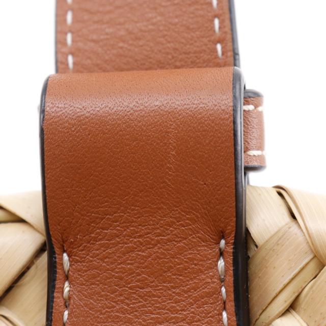LOEWE ロエベ バスケットバッグ スモール カゴバッグ ラフィア 茶