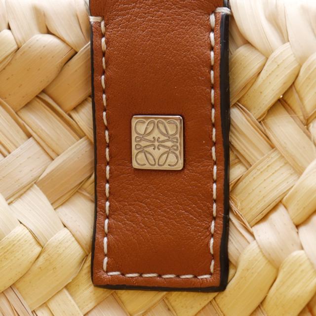 LOEWE ロエベ バスケットバッグ スモール かごバッグ ラフィア 茶 トートバッグ