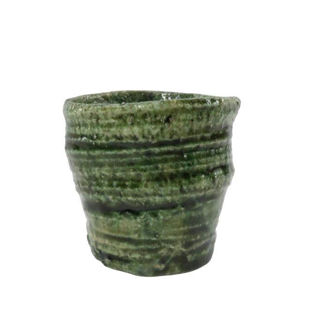 鈴木五郎 造 織部ぐい呑み 陶磁器 食器 ユニセックス 【中古】