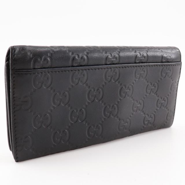 GUCCI グッチ GG 146229 シマレザー 黒 長財布 ユニセックス 【中古】_2