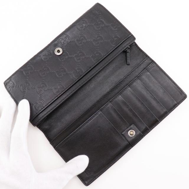 GUCCI グッチ GG 146229 シマレザー 黒 長財布 ユニセックス 【中古】_5