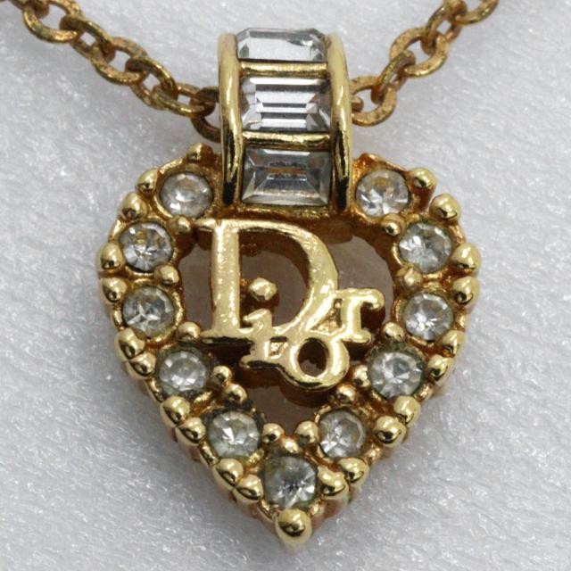 Dior クリスチャンディオール ロゴハート 金メッキ ネックレス 6.1g レディース_7