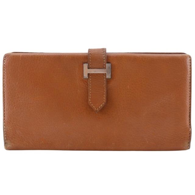HERMES エルメス ベアン ヴォーエプソン 茶 長財布 ユニセックス 【中古】