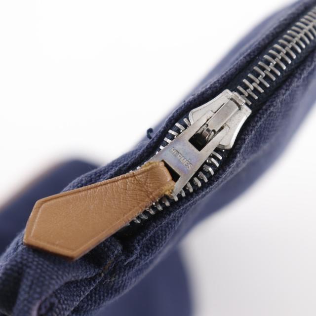 HERMES エルメス ボリードポーチ25 コットンキャンバス 紺 ポーチ ユニセックス 【中古】_14