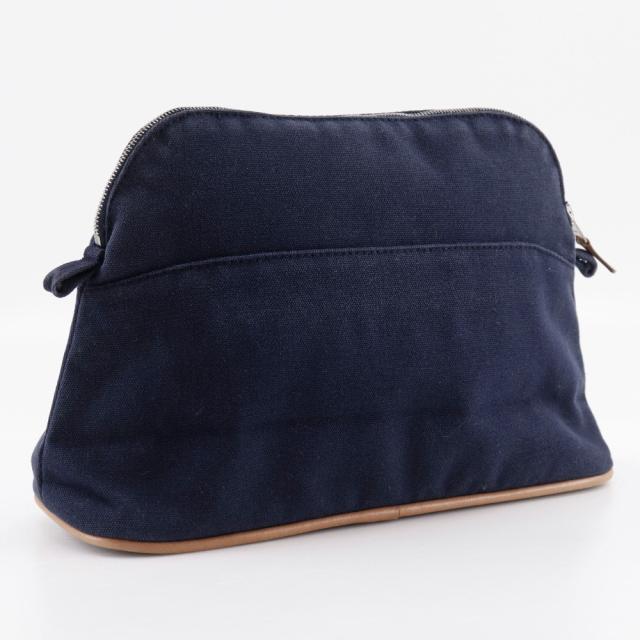 HERMES エルメス ボリードポーチ25 コットンキャンバス 紺 ポーチ ユニセックス 【中古】_2