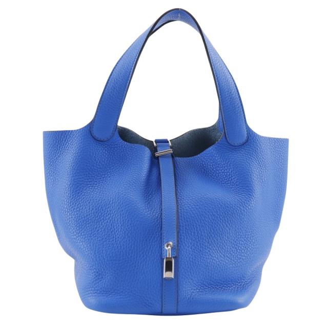 HERMES エルメス ピコタンロックMM トリヨンクレマンス ブルーイドラ 青 ハンドバッグ
