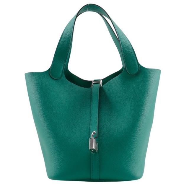HERMES エルメス ピコタンロック22 MM ヴェールジェイト 緑 ハンドバッグ レディース