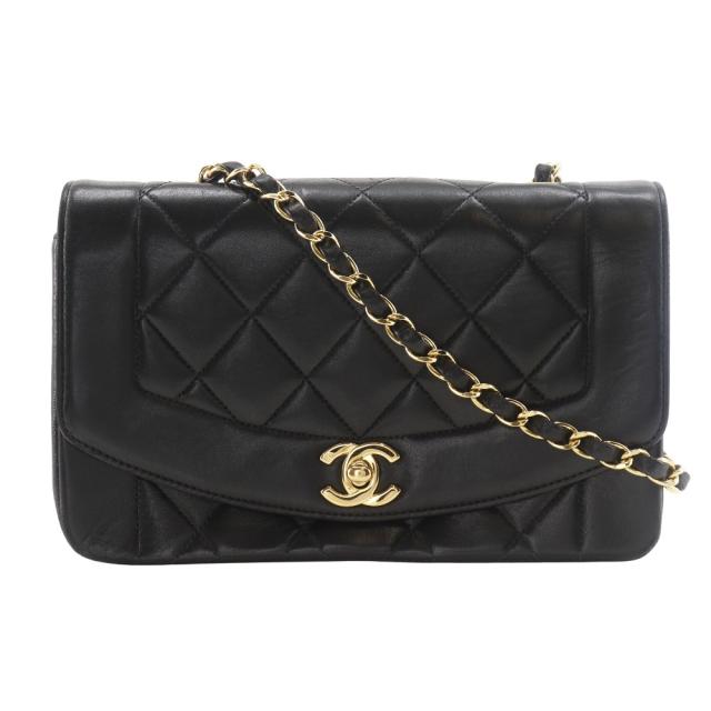 CHANEL シャネル ダイアナ22 チェーンショルダー チェーンショルダー A01164 ラムスキン 黒