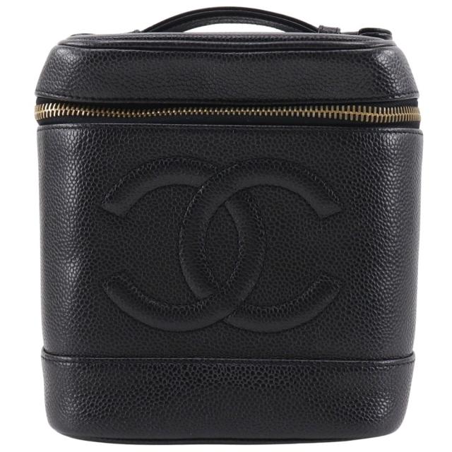 CHANEL シャネル バニティ ココマーク A01998 キャビアスキン 黒 ポーチ レディース