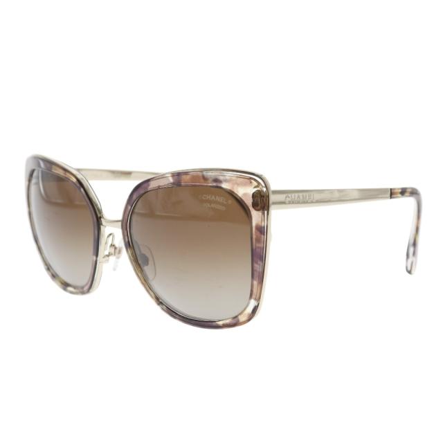 CHANEL シャネル サイドロゴ POLARIZED 偏光レンズ 4209 プラスチック 茶 サングラス