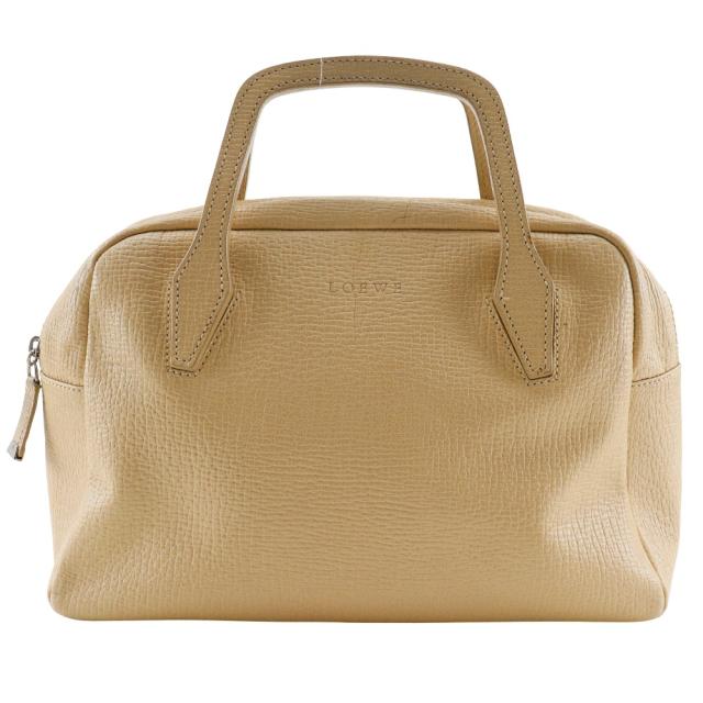LOEWE ロエベ 型押しレザー ベージュ ハンドバッグ レディース 【中古】