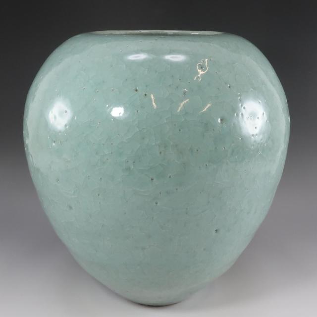 人間国宝 清水卯一 作 青瓷壺 陶磁器 花瓶 _ 【中古】 【公式通販】
