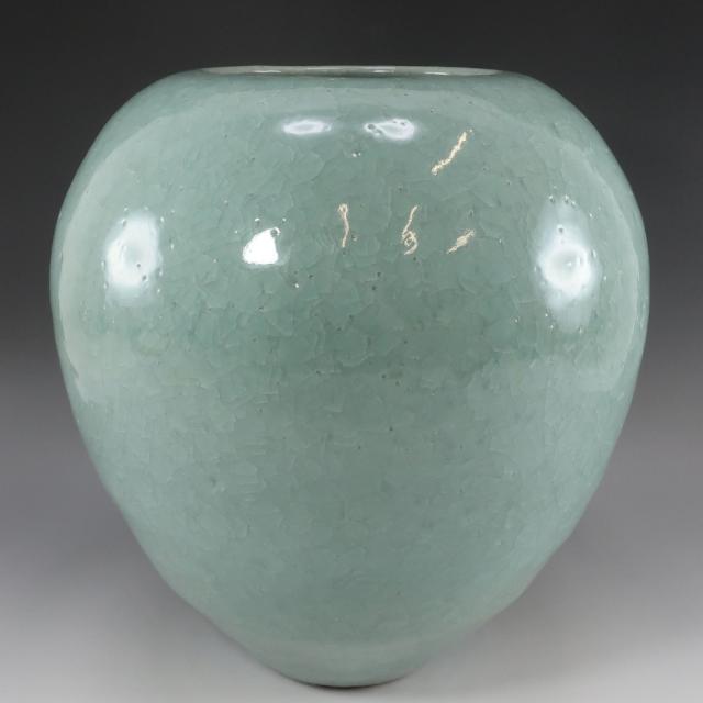 人間国宝 清水卯一 作 青瓷壺 陶磁器 花瓶 _ 【中古】 【公式通販】