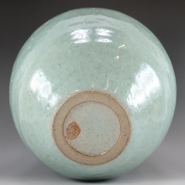 人間国宝 清水卯一 作 青瓷壺 陶磁器 花瓶 _ 【中古】 【公式通販】