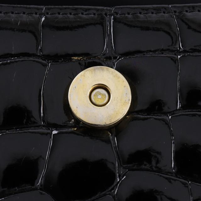 LONGINES ロンジン ワンハンドル クロコダイル 黒 ハンドバッグ  