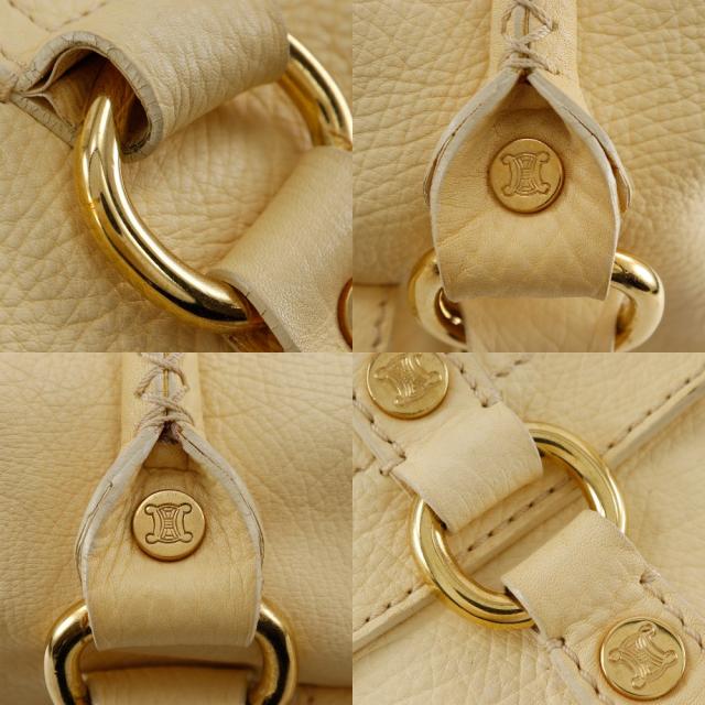 CELINE セリーヌ ミニボストンバッグ トリオンフ レザー オフホワイト