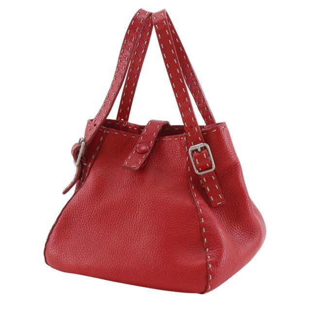 FENDI フェンディ セレリア レザー 赤 ハンドバッグ レディース 【中古】_1