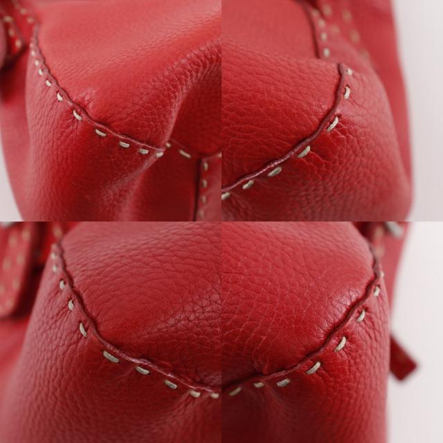 FENDI フェンディ セレリア レザー 赤 ハンドバッグ レディース 【中古】