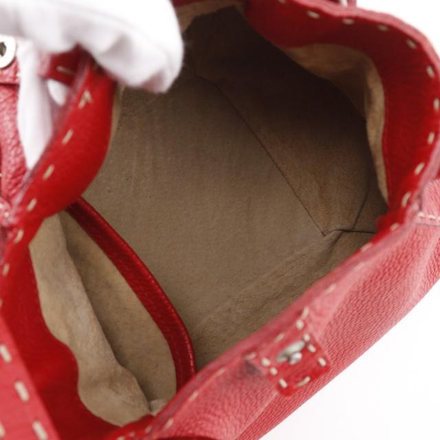 FENDI フェンディ セレリア レザー 赤 ハンドバッグ レディース 【中古】