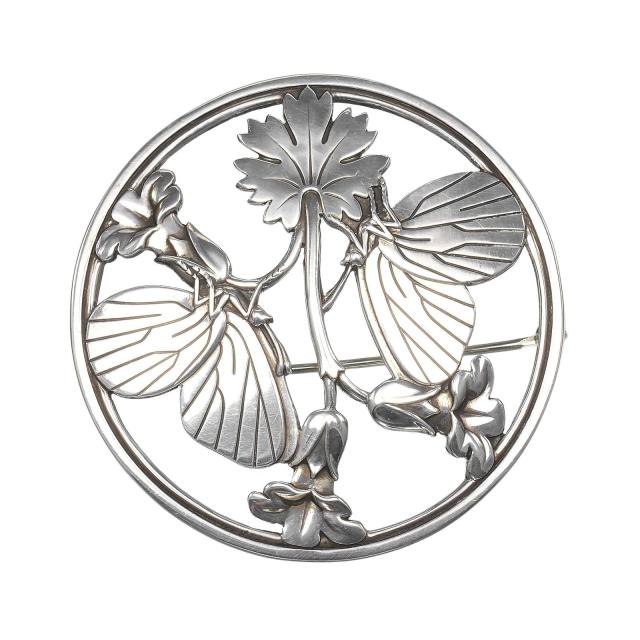 Georg Jensen ジョージジェンセン 238 マリノフスキー バタフライ シルバー925 ブローチ 25.8g