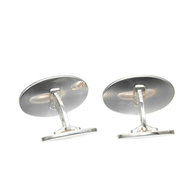 Georg Jensen ジョージジェンセン 75A オーバル シルバー925 カフス メンズ 【中古】_1