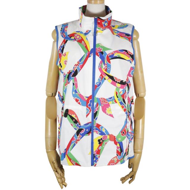 LEONARD レオナール フラワー スポーツ ポリエステル 白 ベスト レディース 【中古】