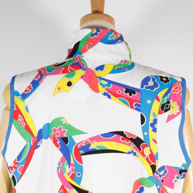 LEONARD レオナール フラワー スポーツ ポリエステル 白 ベスト